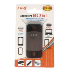 Adaptateur USB 2 en 1 USB-C/ Lightning LinQ O | Smarty Paris